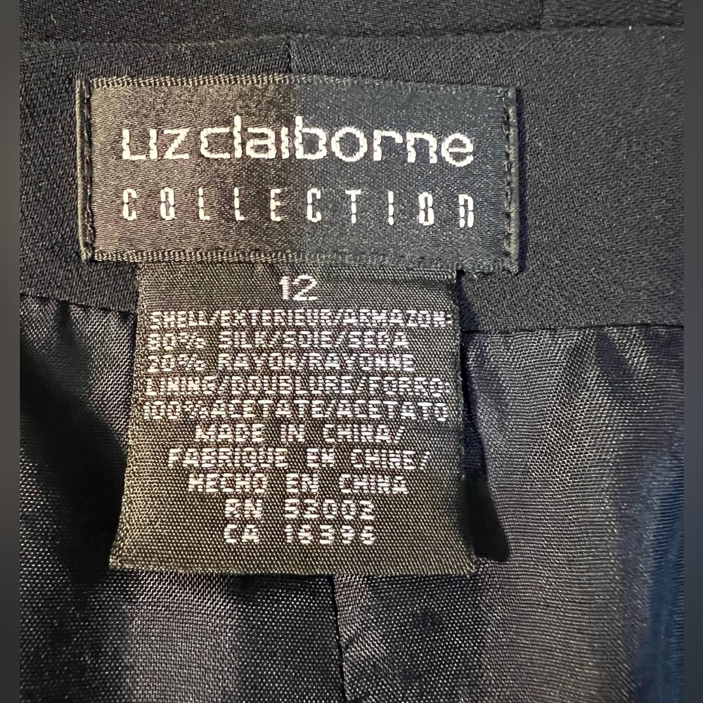🍍Liz Claiborne Collection Sz. 12 Navy, Side Zipper, Fully Lined, Back Slit🍍 - Picture 5 of 7